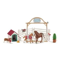 Schleich Horse Club 42458 Hannahin Hoitohevoset Ja Ruby-koira -Ulkolelut myymälä 4055744014598 2