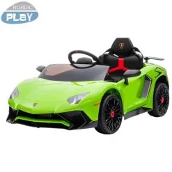 Nordic Play Lamborghini Aventador 12V Limenvihreä Sähköauto