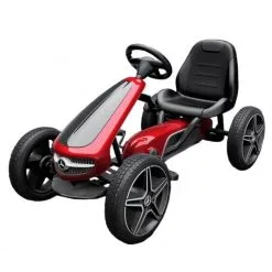Mercedes Benz Gokart Punainen Polkuauto Kumirenkailla