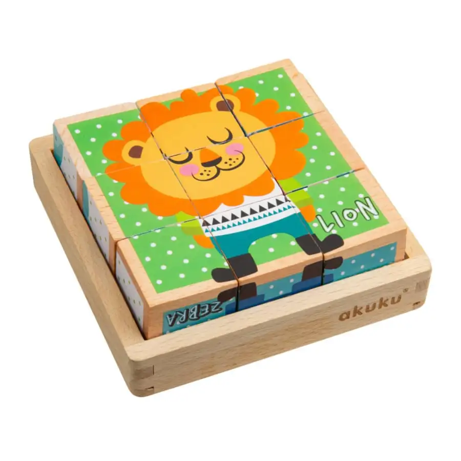 Akuku 9-osainen Kehittävä Puupalikkalelu 1 Akuku 9-osainen Kehittävä Puupalikkalelu