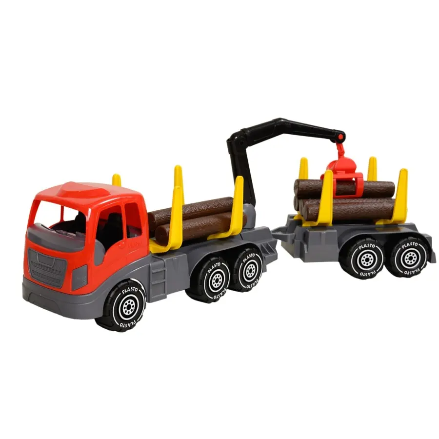 Plasto 74 Cm Tukkirekka Ja Perävaunu 1 Plasto 74 Cm Tukkirekka Ja Perävaunu