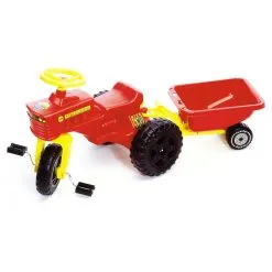 Plasto Punainen Polkutraktori Ja Peräkärry