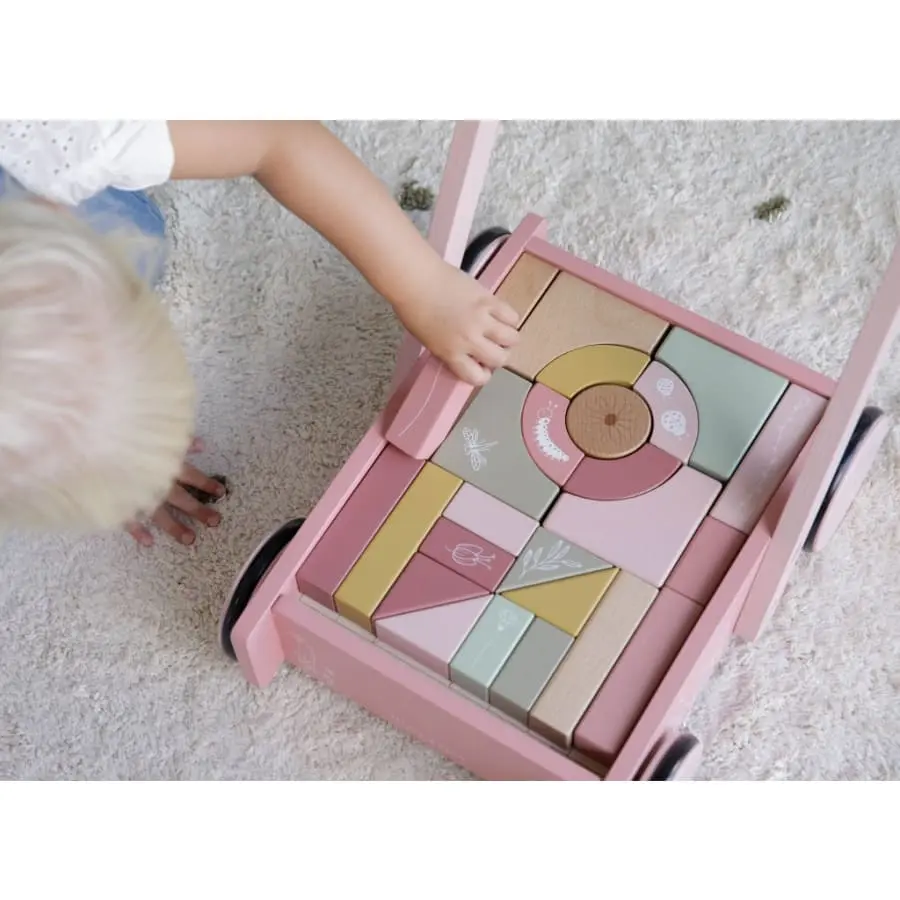 Little Dutch Pinkki Kukka Kävelykärry Palikoilla 3 Little Dutch Pinkki Kukka Kävelykärry Palikoilla - Image 3